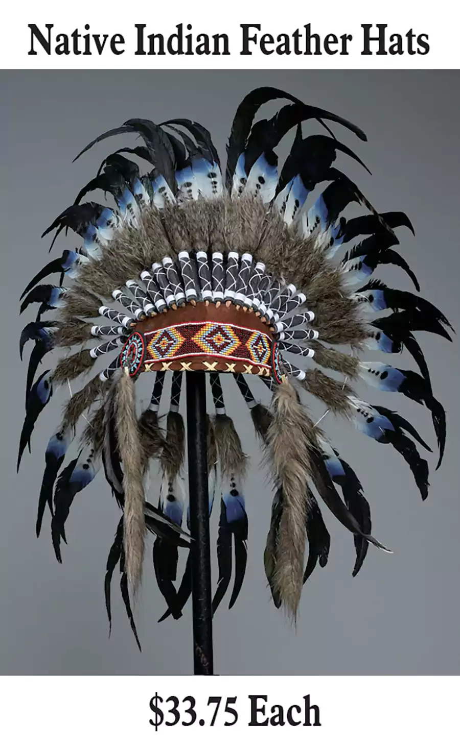 Native Indian Feather Hats-3